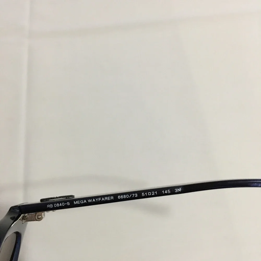 Ray-Ban Mega Wayfarer RB0840S Sunglasses Transparent Blue Frame Brown Lens Parts